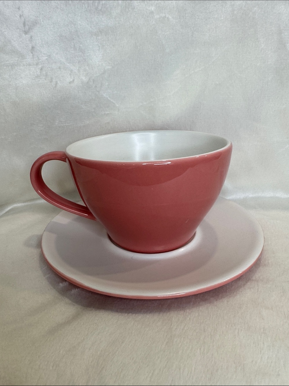 Starbucks Cup & Saucer Set Pink Hearts 2005 Large 16 oz. Vintage - Picture 3 of 11